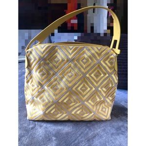 ADRIENNE VITTADINI | Yellow Embroidered Purse